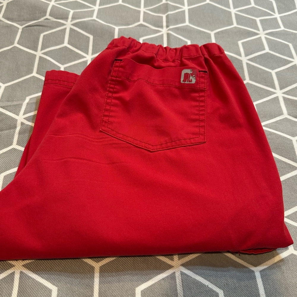 MC Red Straight Leg scrub pants